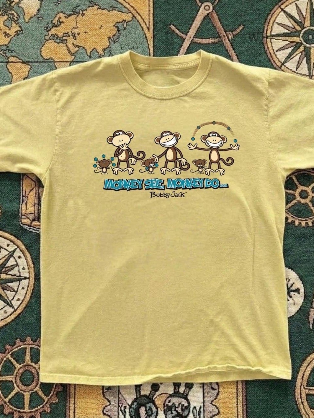 Gildan Yellow Monkey See Monkey Do Graphic Tee